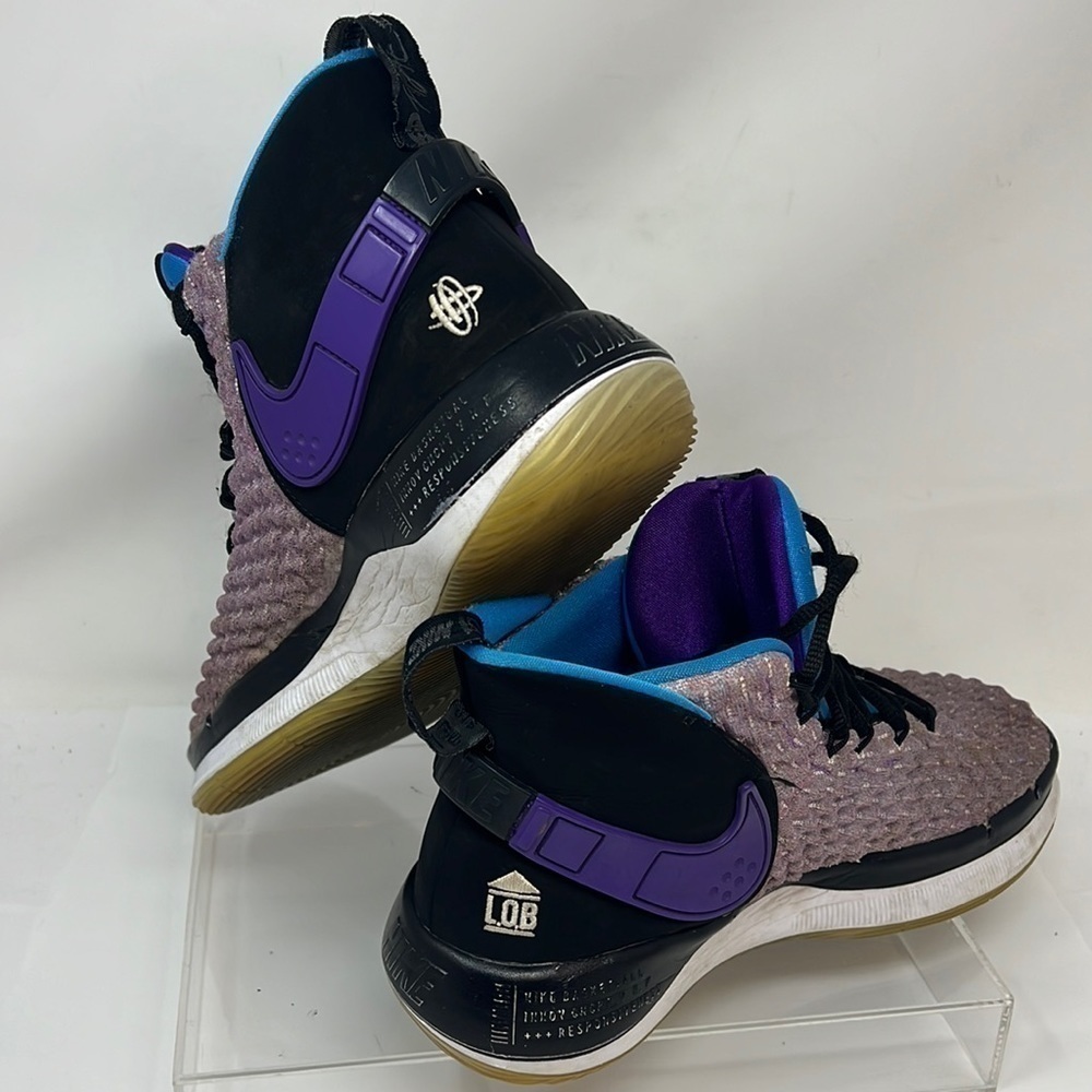 Nike Sz 9.5 AlphaDunk Basketball Hightop Sneaker Voltage Purple Black BQ5401-900